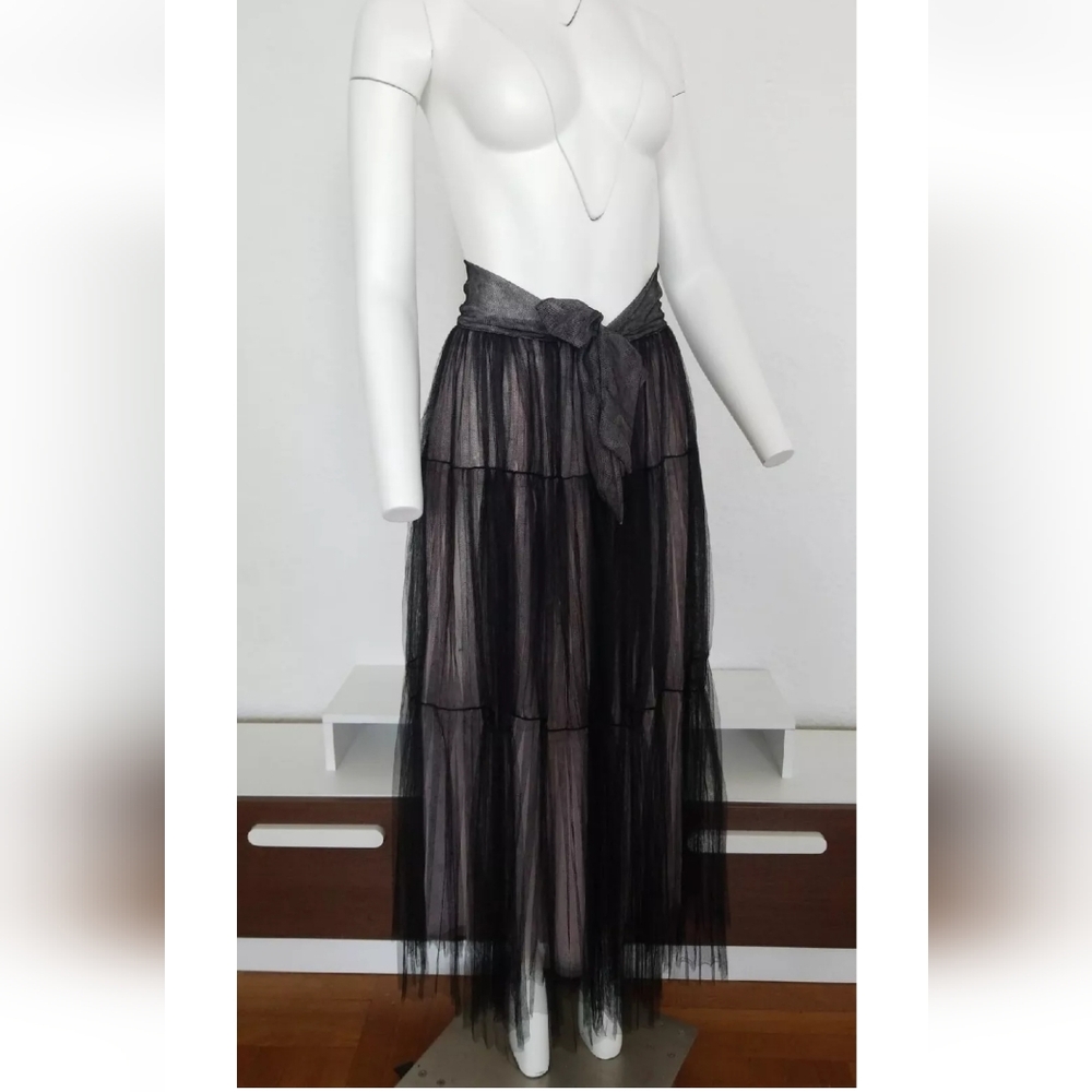 Amaio Women's SKIRT Midi Sheer Swimsuit Cover Beach Black Size XS S 0-2 4-6 NWT